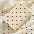 Couverture bébé gaze de coton – cœurs marron – 95 × 95 cm – Shibi